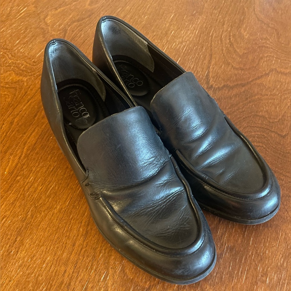 Franco Sarto Black Leather Loafers